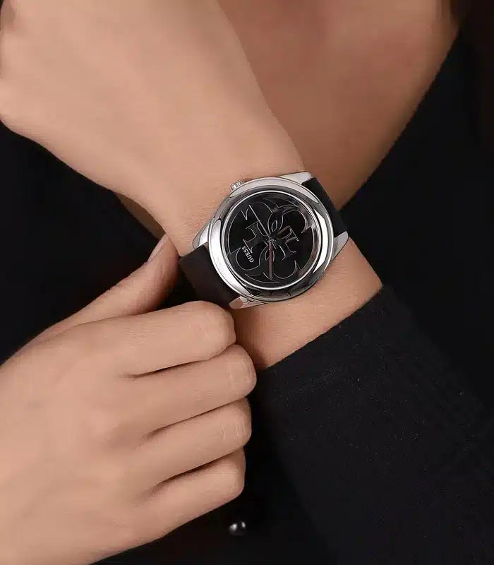 Guess G-Twist Quartz Black Dial Black Silicone Strap Watch For Men - W0911L8 Buy Now By Guess