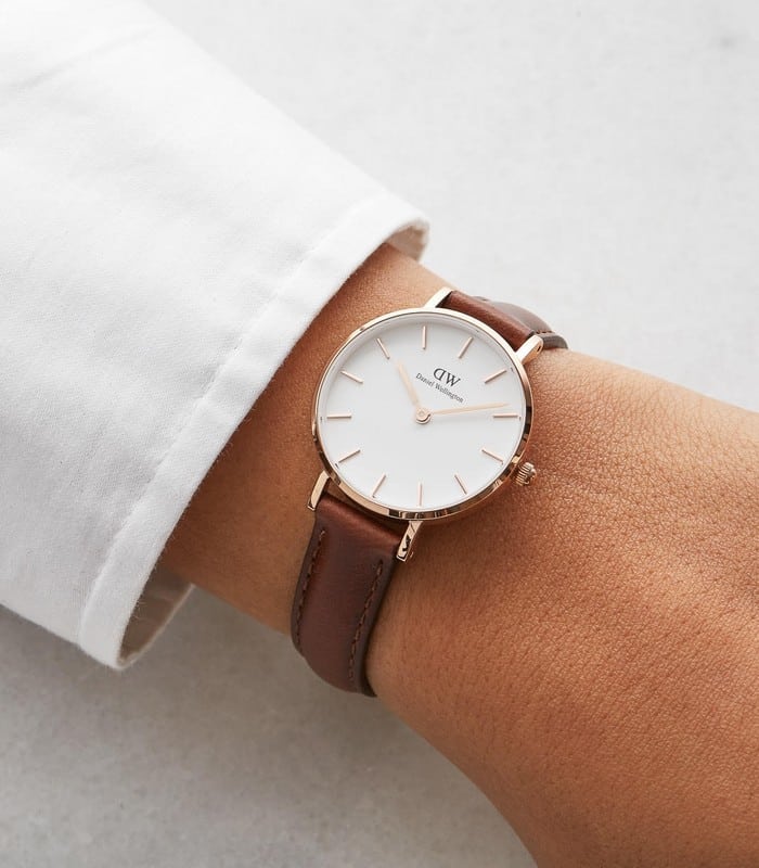 Daniel Wellington Classic Petite St Mawes White Dial Brown Leather Strap Watch For Women - DW00100231 Buy Now By Daniel Wellington