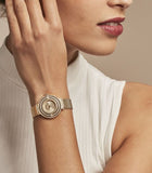 Guess Dream Quartz Gold Dial Gold Mesh Strap Watch For Women - GW0550L2 Buy Now By Guess