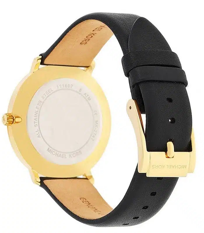 Michael Kors Pyper Black Dial Black Leather Strap Watch For Women - MK2747 Buy Now By Michael Kors