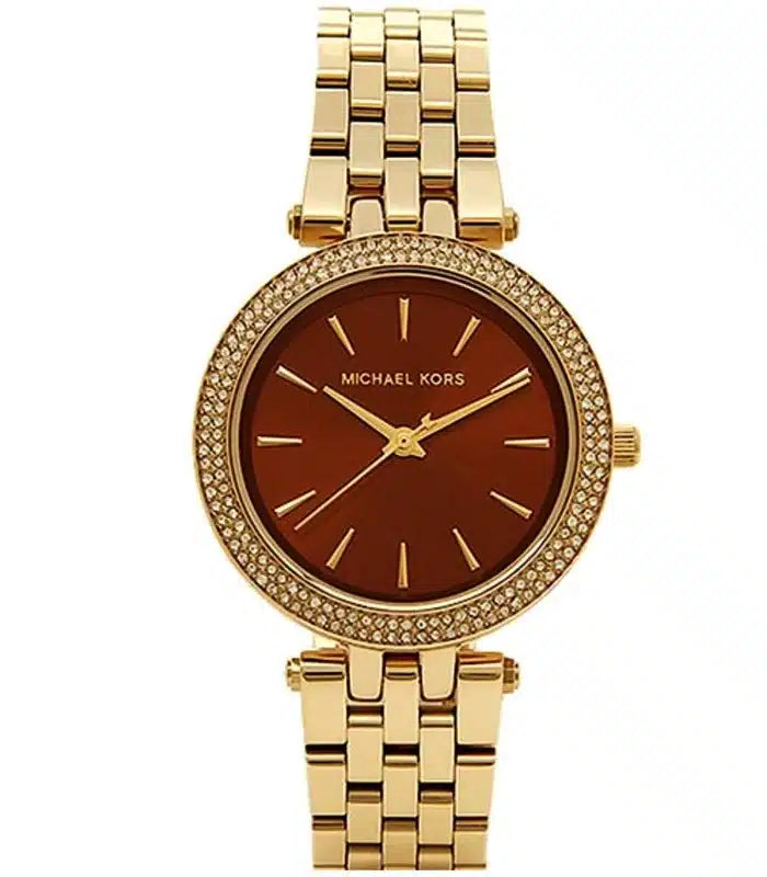 Michael Kors Darci Amber Dial Gold Steel Strap Watch for Women - MK3408 Buy Now By Michael Kors