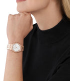 Michael Kors Lennox Three Hand Silver Dial Rose Gold Steel Strap Watch For Women - MK7279 Buy Now By Michael Kors