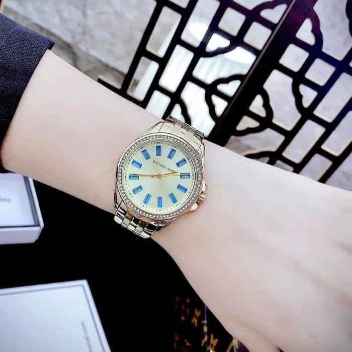 Michael Kors Mini Pilot Quartz Gold Dial Gold Steel Strap Watch For Women - MK7366 Buy Now By Michael Kors