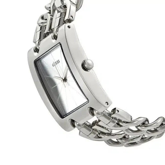 Guess Mod Heavy Metal Silver Dial Silver Steel Strap Watch For Women - W1117L1 Buy Now By Guess