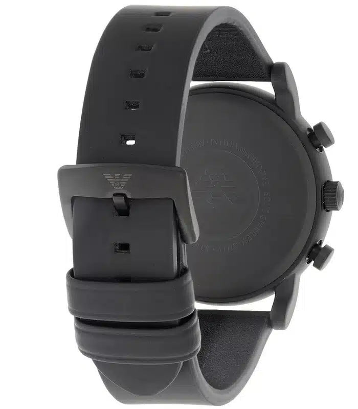 Emporio Armani Luigi Chronograph Black Dial Black Leather Strap Watch For Men - AR11133 Buy Now By Emporio Armani