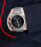 Emporio Armani Luigi Chronograph Black Dial Silver Steel Strap Watch For Men - AR11324 Buy Now By Emporio Armani