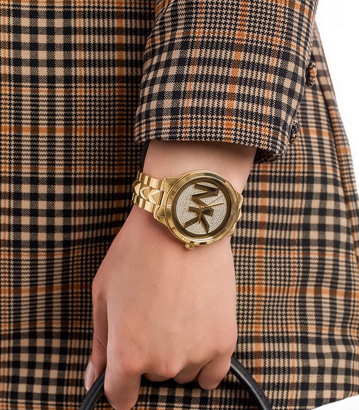 Michael Kors Runway Mercer Crystals Gold Dial Gold Steel Strap Watch For Women - MK6714 Buy Now By Michael Kors