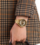 Michael Kors Runway Mercer Crystals Gold Dial Gold Steel Strap Watch For Women - MK6714 Buy Now By Michael Kors