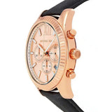 Michael Kors Lexington Chronograph Rose Gold Dial Black Leather Strap Watch For Men - MK8516 Buy Now By Michael Kors