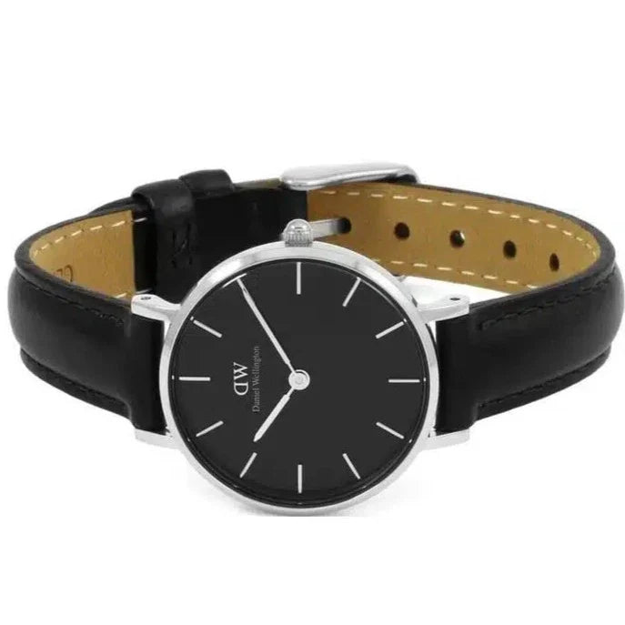 Daniel Wellington Classic Petite Sheffield Black Dial Black Leather Strap Watch For Women - DW00100236 Buy Now By Daniel Wellington