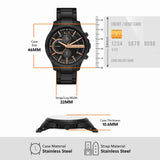 Armani Exchange Chronograph Black Dial Black Steel Strap Watch For Men - AX2429 Buy Now By Armani Exchange