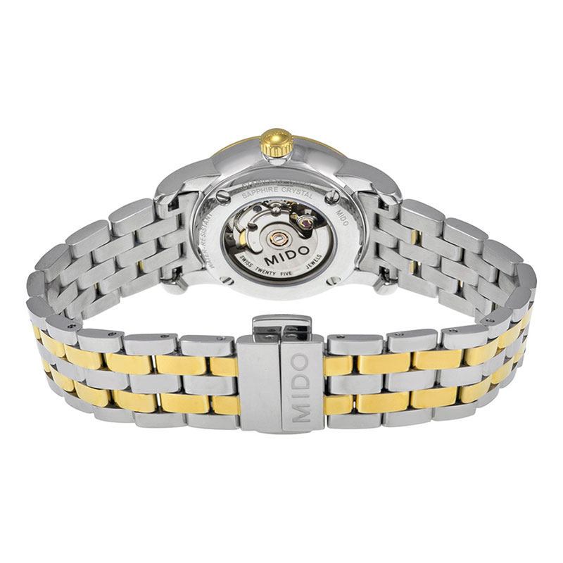 Mido Baroncelli III Automatic White Dial Two Tone Steel Strap Watch For Women - M7600.9.26.1 Buy Now By Mido