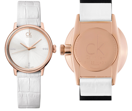 Calvin Klein Accent White Dial White Leather Strap Watch for Women - K2Y2Y6KW Buy Now By Calvin Klein