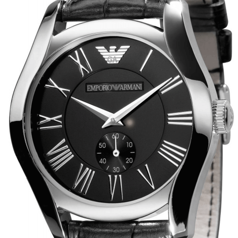 Emporio Armani Valente Black Dial Black Leather Strap Watch For Men - AR0643 Buy Now By Emporio Armani