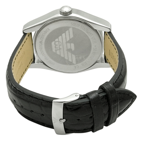 Emporio Armani Valente Black Dial Black Leather Strap Watch For Men - AR0643 Buy Now By Emporio Armani