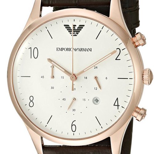 Emporio Armani Beta Chronograph White Dial Brown Leather Strap Watch For Men - AR1916 Buy Now By Emporio Armani