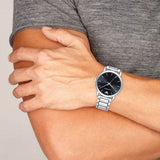 Emporio Armani Luigi Quartz Black Dial Silver Steel Strap Watch For Men - AR2499 Buy Now By Emporio Armani