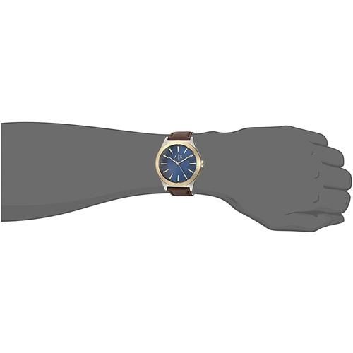 Armani Exchange Nico Quartz Blue Dial Brown Leather Strap Watch For Men - AX2334 Buy Now By Armani Exchange