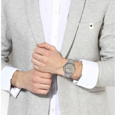 Armani Exchange Drexler Chronograph Grey Dial Grey Steel Strap Watch For Men - AX2603 Buy Now By Armani Exchange