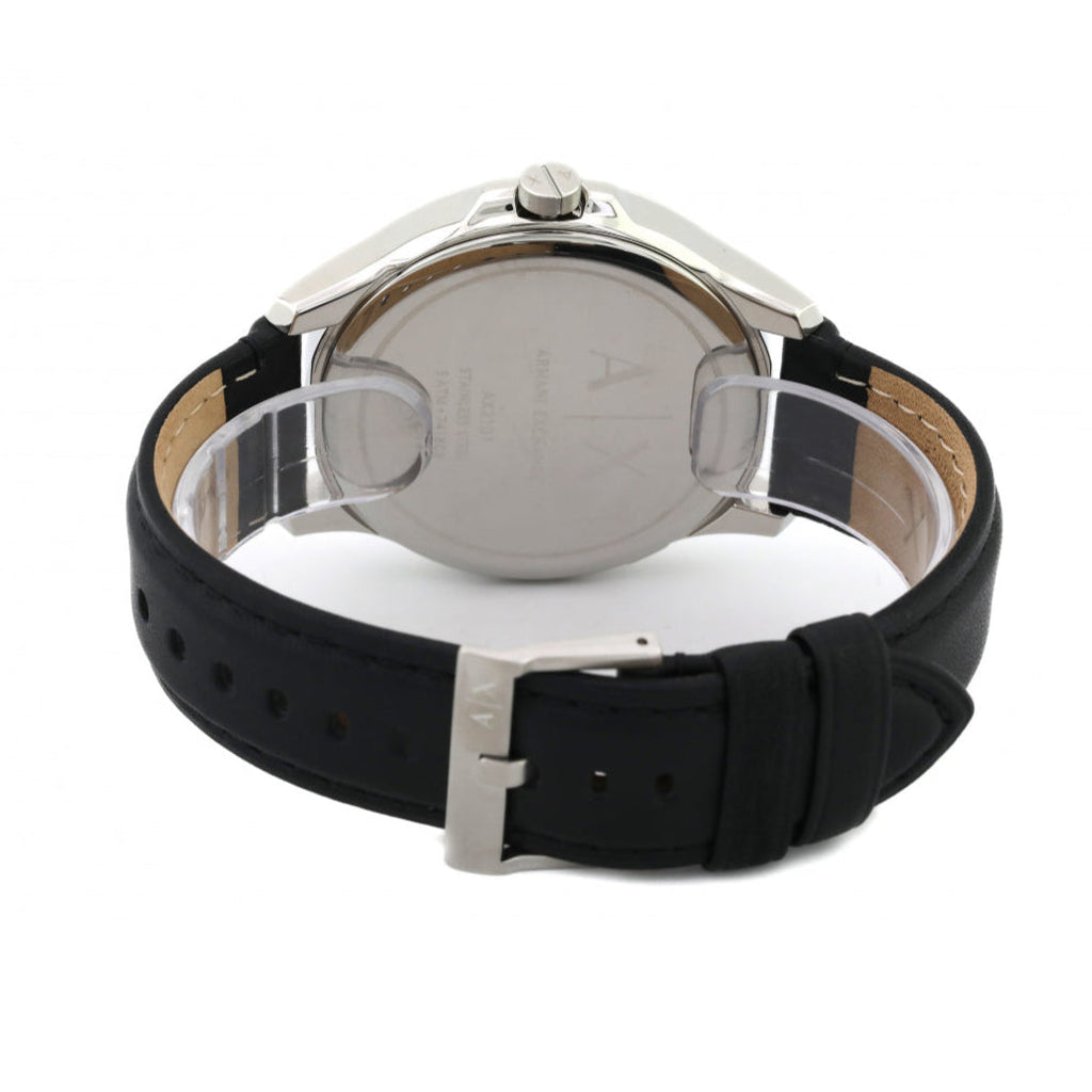 Armani Exchange Hampton Chronograph Black Dial Black Leather Strap Watch For Men - AX2101 Buy Now By Armani Exchange