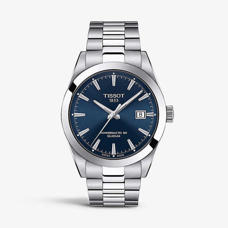 Tissot Gentlemen Powermatic 80 Silicium Blue Dial Silver Steel Strap Watch For Men - T127.407.11.041.00 Buy Now By Tissot