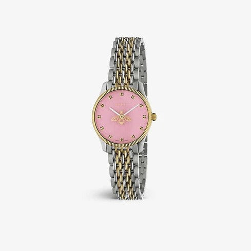 Gucci G Timeless Quartz Pink Dial Two Tone Steel Strap Watch For Women - YA1265030 Buy Now By Gucci