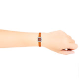 Gucci G-Frame Square Mother of Pearl Orange Dial Orange Leather Strap Watch For Women - YA128532 Buy Now By Gucci