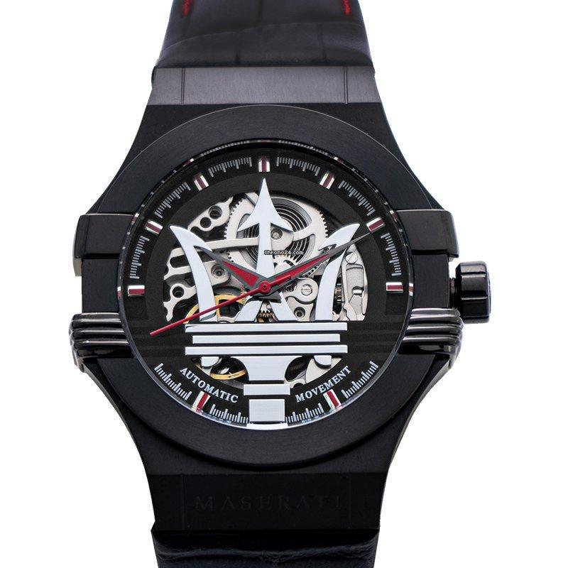 Maserati Potenza Automatic Black Dial Black Leather Strap Watch For Men - R8821108008 Buy Now By Maserati