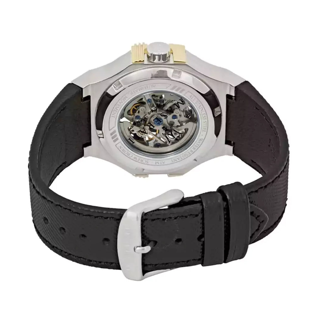 Maserati Potenza Automatic Skeleton Dial Black Leather Strap Watch For Men - R8821108011 Buy Now By Maserati