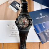 Maserati Automatic Skeleton Black Dial Black Leather Strap Watch For Men - R8821108021 Buy Now By Maserati