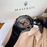 Maserati Automatic Skeleton Black Dial Black Leather Strap Watch For Men - R8821108021 Buy Now By Maserati