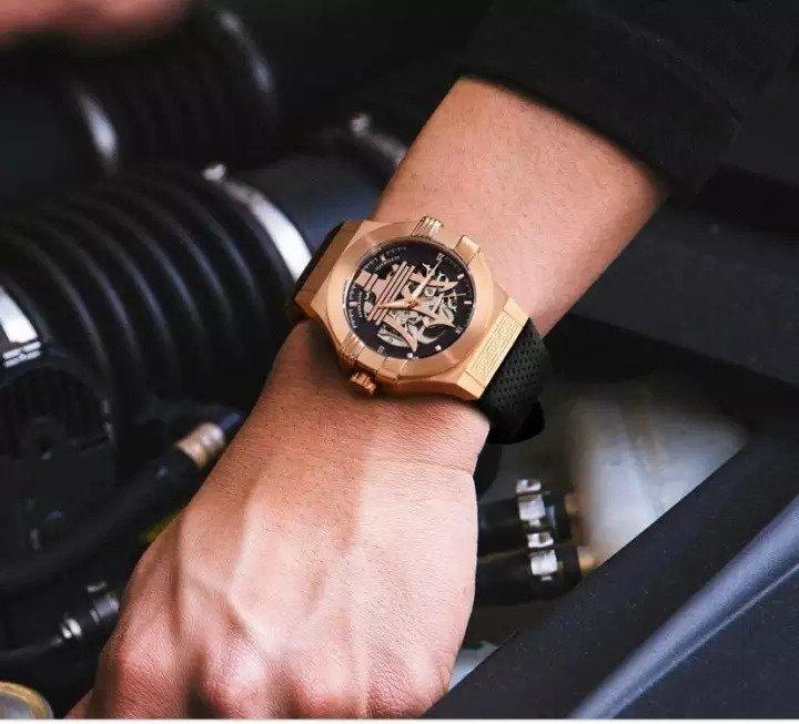 Maserati Potenza Limited Edition Automatic Skeleton Black Dial Black Leather Strap Watch For Men - R8821108025 Buy Now By Maserati