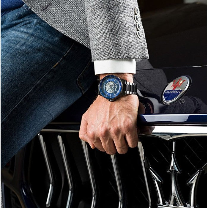 Maserati SFIDA Automatic Blue Dial Silver Steel Strap Watch For Men - R8823140001 Buy Now By Maserati