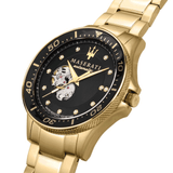 Maserati SFIDA Black Dial Yellow Gold Toned Watch For Men - R8823140003 Buy Now By Maserati