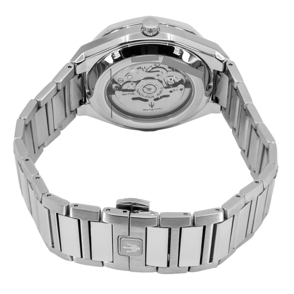 Maserati Stile Skeleton Automatic Black Dial Silver Steel Strap Watch For Men - R8823142002 Buy Now By Maserati