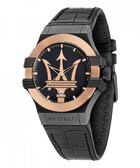Maserati Potenza Quartz Black Dial Black Leather Strap Watch For Men - R8851108032 Buy Now By Maserati