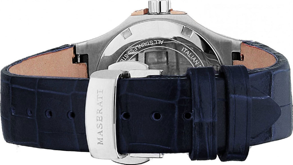 Maserati Potenza Diamonds Silver Dial Blue Leather Strap Watch For Women - R8851108502 Buy Now By Maserati