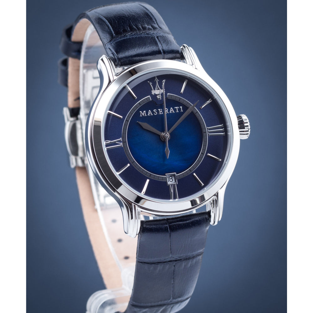 Maserati Epoca Blue Dial Blue Leather Strap Watch For Women - R8851118502 Buy Now By Maserati