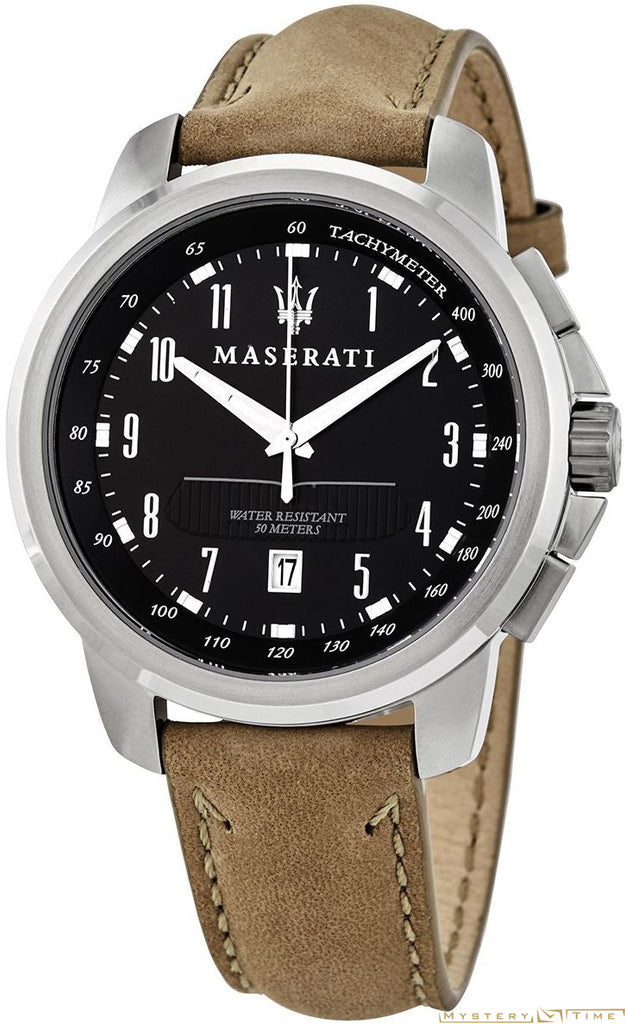 Maserati Successo Black Dial Beige Leather Strap Watch For Men - R8851121004 Buy Now By Maserati