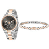 Maserati Competizione Analog Black Dial Two Tone Stainless Steel Strap Watch For Men - R8853100020 Buy Now By Maserati