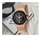 Maserati Potenza Classic Black Dial Rose Gold Mesh Bracelet Watch For Men - R8853108009 Buy Now By Maserati