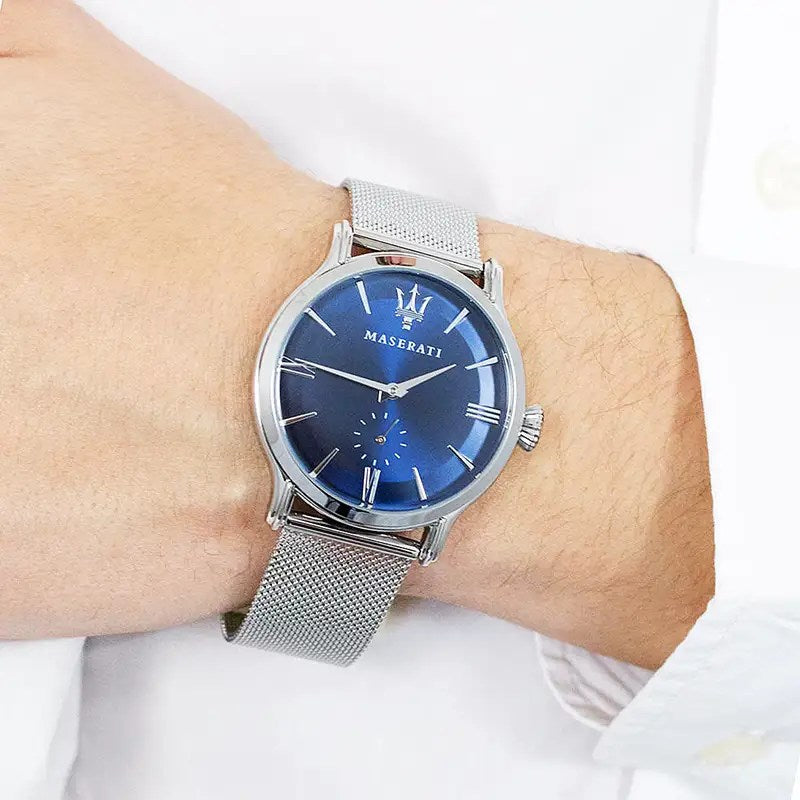Maserati Epoca Blue Dial Silver Mesh Bracelet Watch For Men - R8853118006 Buy Now By Maserati