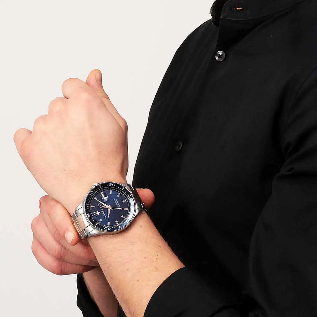 Maserati SFIDA Quartz Blue Dial Stainless Steel 44mm Watch For Men - R8853140003 Buy Now By Maserati