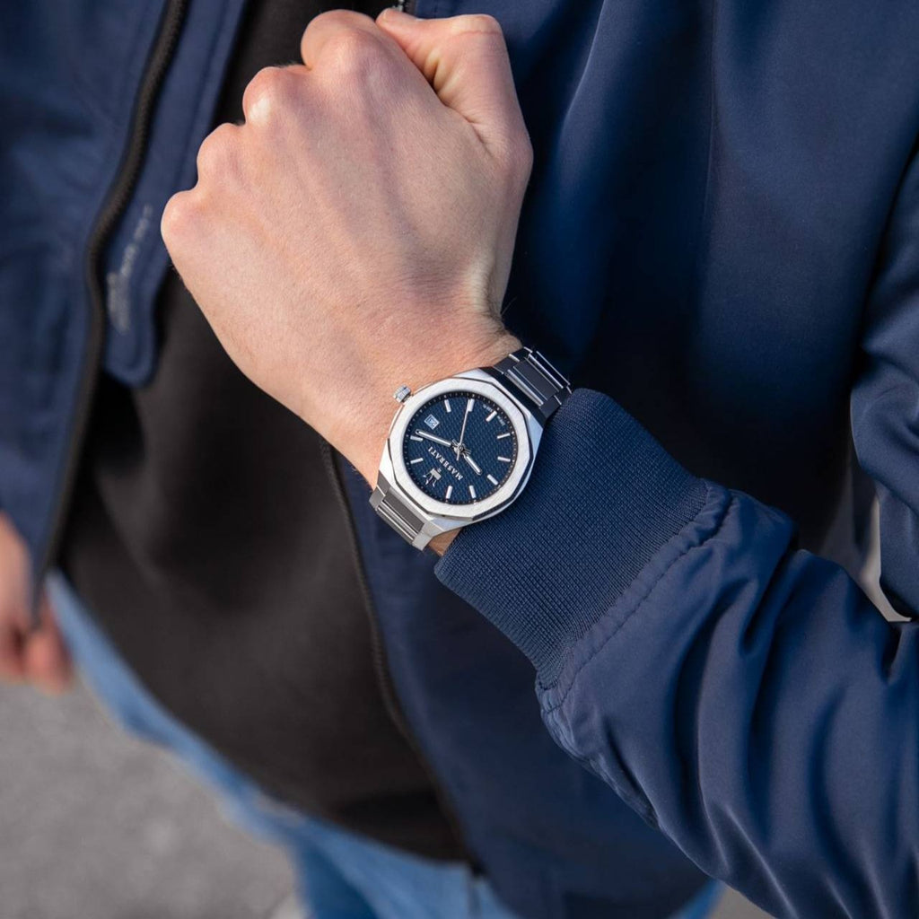 Maserati Stile Blue Dial Silver Steel Strap Watch For Men - R8853142006 Buy Now By Maserati