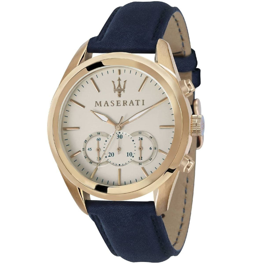 Maserati Epoca Chronograph White Dial Black Leather Strap Watch For Men - R8871618016 Buy Now By Maserati