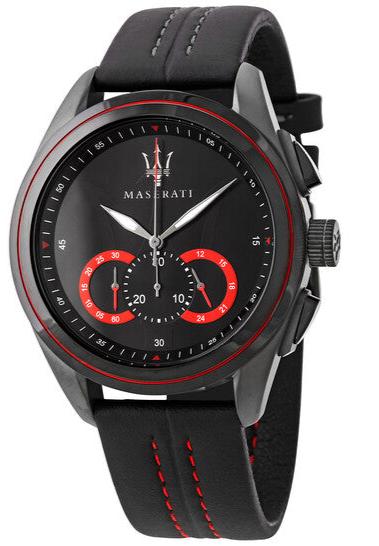 Maserati Traguardo Chronograph Black Dial Black Leather Strap Watch for Men - R8871612023 Buy Now By Maserati