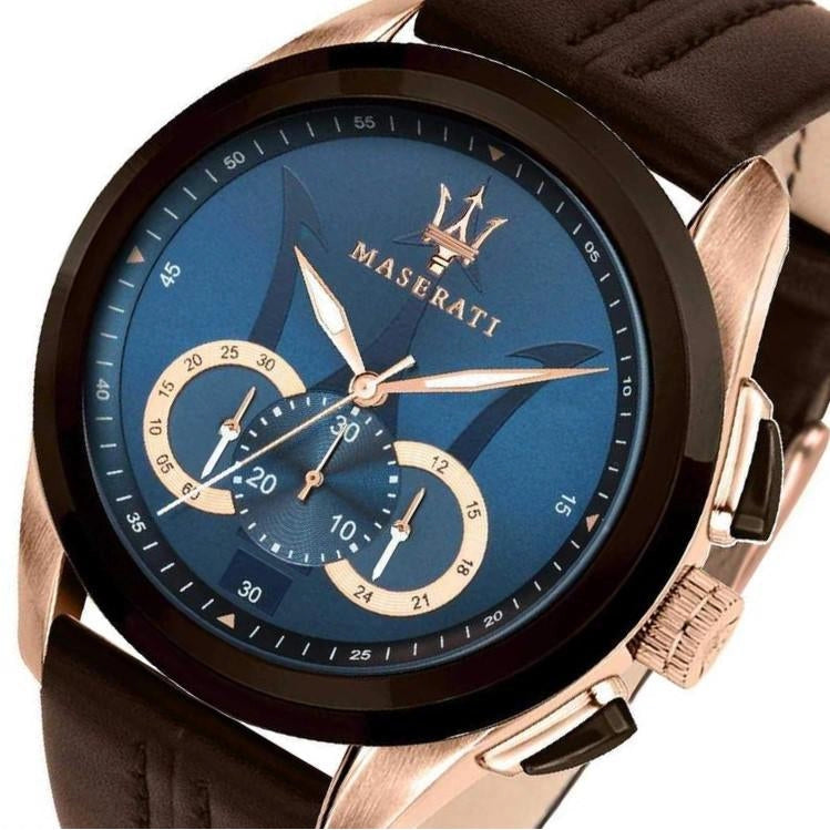 Maserati Traguardo Chronograph Blue Dial Brown Leather Strap Watch For Men - R8871612024 Buy Now By Maserati