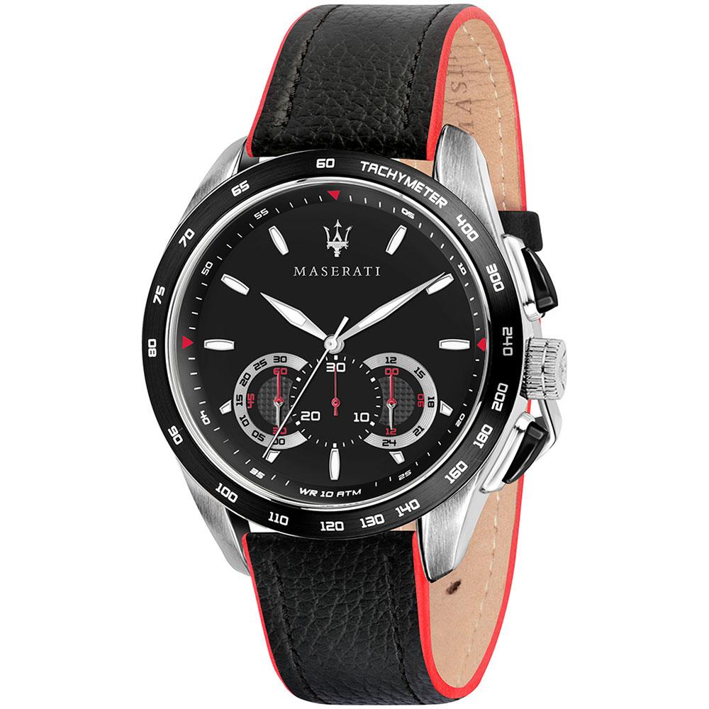 Maserati Traguardo Black Dial Black Leather Strap Watch For Men - R8871612028 Buy Now By Maserati