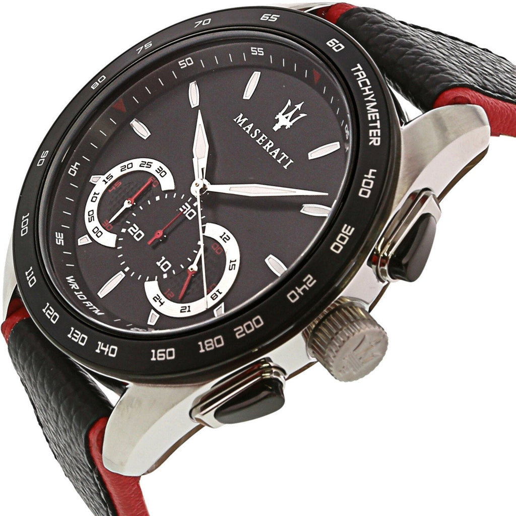 Maserati Traguardo Black Dial Black Leather Strap Watch For Men - R8871612028 Buy Now By Maserati