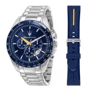 Maserati Traguardo Chronograph Modena Edition Blue Dial Silver Steel Strap Watch For Men - R8871612039 Buy Now By Maserati
